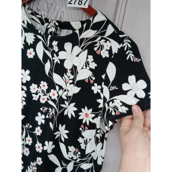 J. Jill Wearever Collection Dress Womens Size XS Button Down Pleated Back Floral - Picture 6 of 16